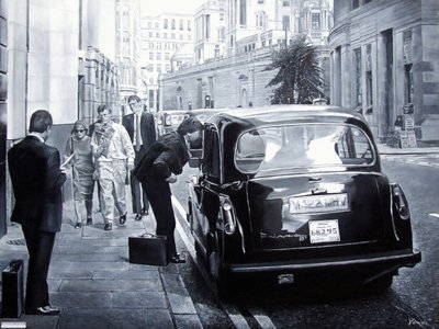 Taxi Hire, 2008 by Kevin Guild of Railway Artist Parrish